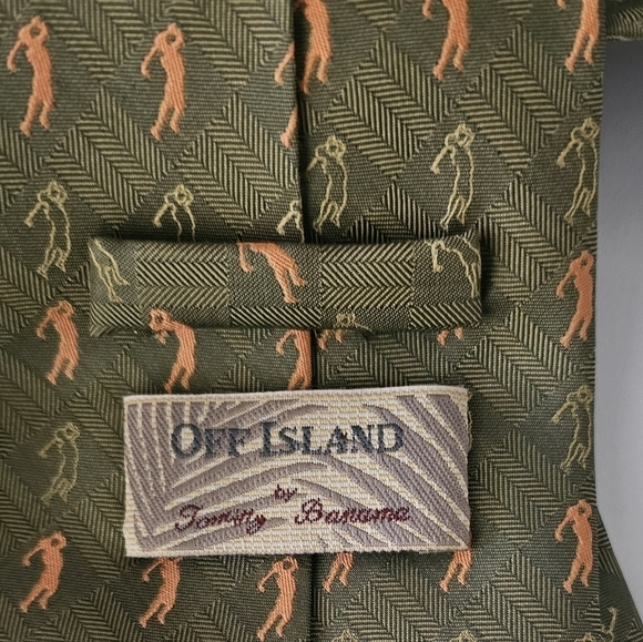 Tommy Bahama Off Island Jungle Green Golf Tie Golfer Master’s Tiger Woods Putter - Picture 3 of 7